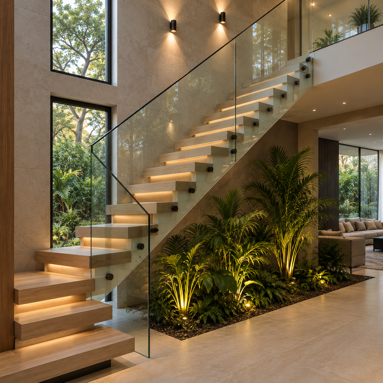 Escada com jardim